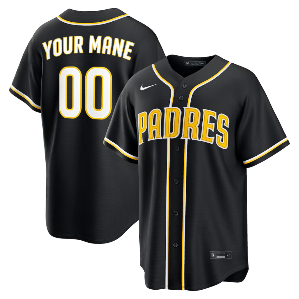 Custom #00 San Diego Padres Fashion Replica Black Out Jersey